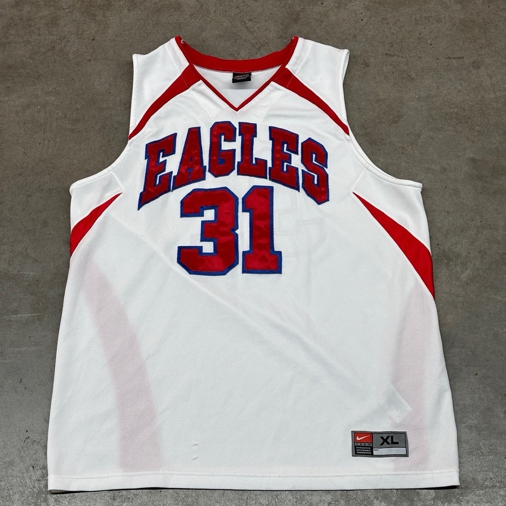 Nike Eagles Basketball Jersey White Red Blue #31 Mens XL